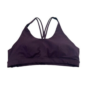 Zella Womens Yoga Strappy Sports Bra Size XL Burgundy Red Purple Removable Pads